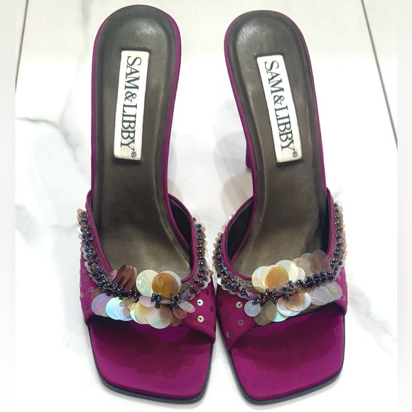 Sequin Fushia Heels - Picture 4 of 9